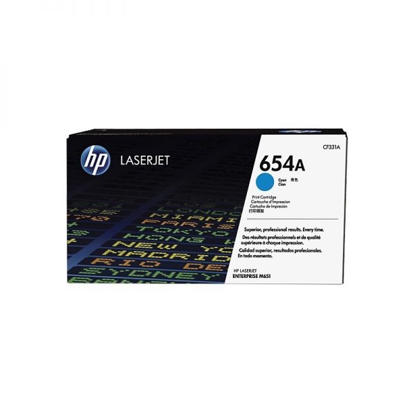 Cartouche de toner cyan d'origine HP LaserJet 654A (CF331A)