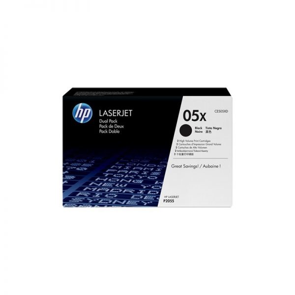 Cartouches d'impression noires HP LaserJet 05X (lot de 2) (CE505XD)