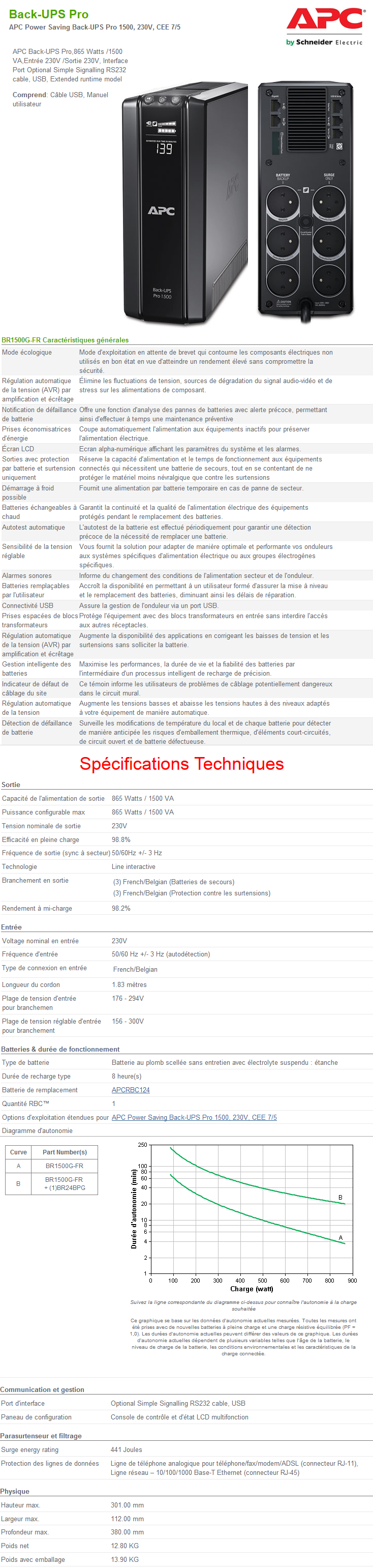 Acheter Onduleur Line Interactive APC BACK-UPS Pro 1500VA 230V Maroc