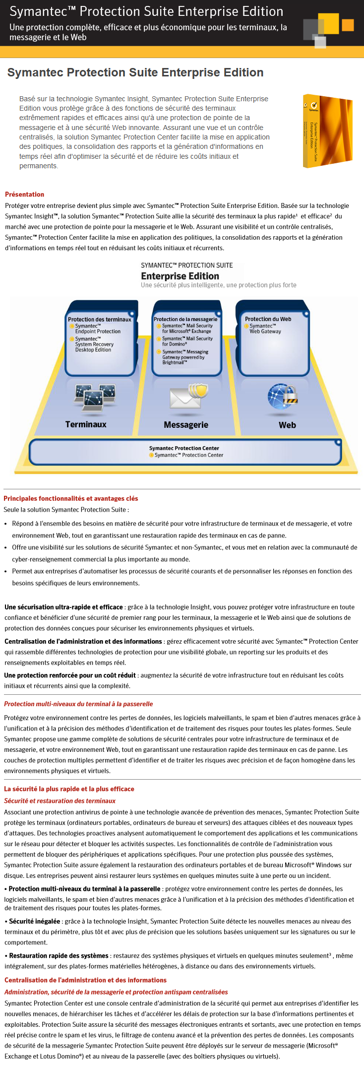 Acheter Symantec Protection Suite Entreprise Edition 4.0 Français maroc