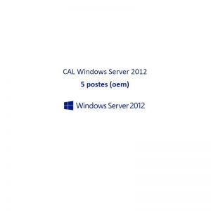 CAL Windows Server 2012 (64 bits) Licences d'Accès Client (CAL) pour 5 postes
