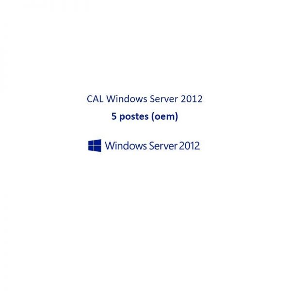 CAL Windows Server 2012 (64 bits) Licences d'Accès Client (CAL) pour 5 postes