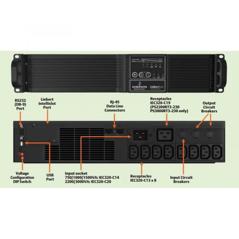 Onduleur Line interactive Emerson Liebert PSI 1000VA (900W) 230V Rack/Tower