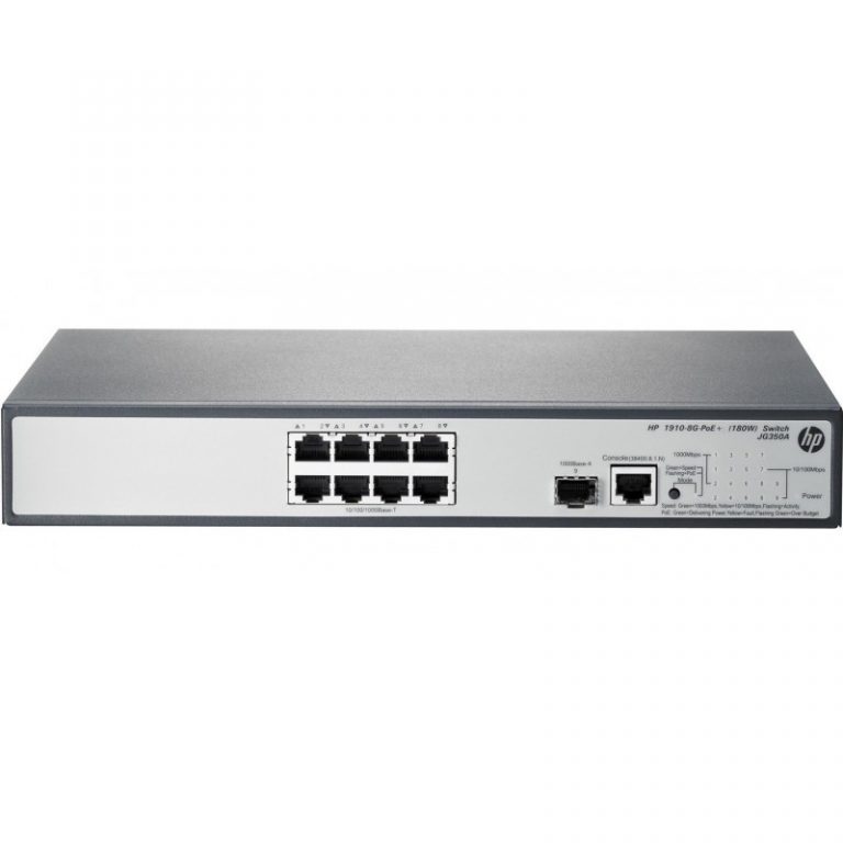 Switch Rackable Administrable HP 1910-8G-PoE+ (180W) (JG350A)